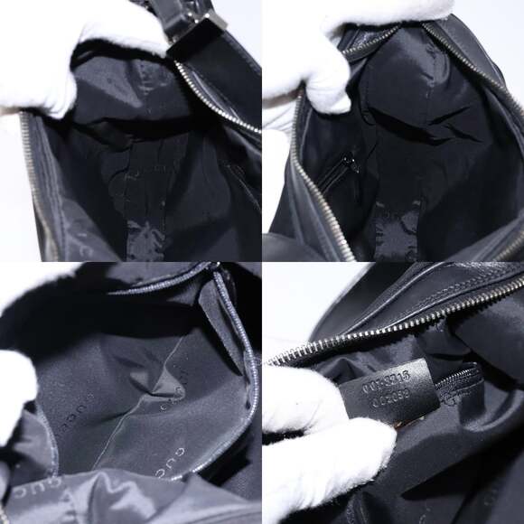 GUCCI Shoulder Bag Nylon Leather Black Silver 001 001 - Picture 12 of 12